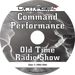 COMMAND PERFORMANCE   OTR Old Time Radio  2 DVD Set  