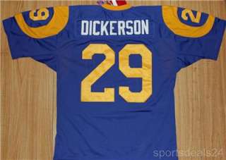 Eric Dickerson Rams Throwback Jersey SEWN size 48 M  