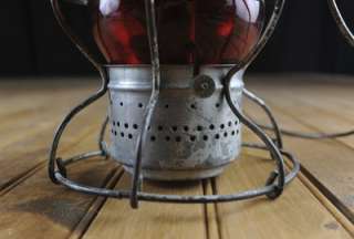   Patent 1928 Handlan Red Glass Globe Shade Kerosene Lantern Lamp  