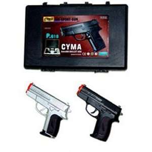  Cyma Airsoft Pocket Pistols w/ Case (Silver and Black 