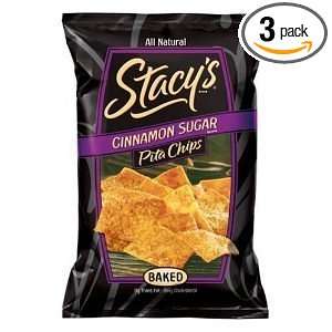 Stacys Cinnamon Sugar Pita Chips 8 Oz (Pack of 3)  