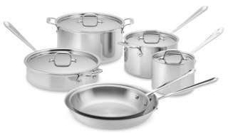   1225 All Clad Tri Ply Stainless Steel 10 Piece Cookware Set  