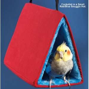    Snuggle Hut 4 x 7 x 5 Color: Blue/Red Plush: Pet Supplies