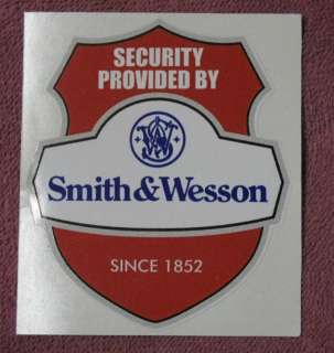   BY SMITH & WESSON VINYL DECAL STICKER ALARM WARNING GUN PISTOL  