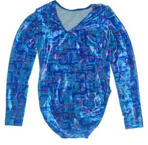   Gymnastics COMPETITION Leotard AS Adult Small long Sleeve Blue  