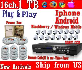 16 ch DVR SONY CCD Complete Security Camera System 3G  