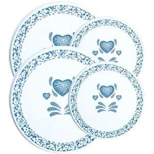   Blue Hearts Economy Burner Covers, Set of 4: Kitchen & Dining