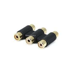  3 RCA Jack to 3 RCA Jack Adaptor   Gold Plated