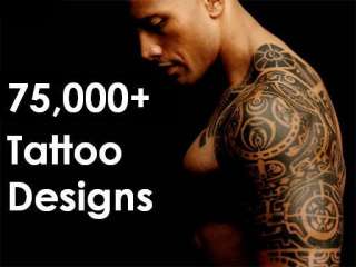 75,000 Tattoo Flash Designs Stencils CHROME Set dvd  