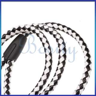 46 inch Braided PU Leather Pet Dog Puppy Leash Lead Rope S  