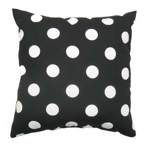   Dot Black and White Outdoor Decorative Lumbar or Square Throw Pillow