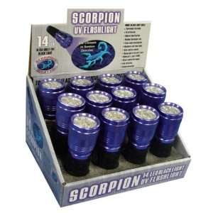  Scorpion Master 14 LED UV Flashlight   Tray Case Pack 12 