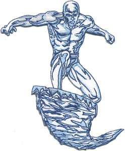  X Men Marvel Comics Iron On Patch   Ice Man Surfing On Ice 