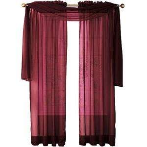   Burgundy Solid Sheer Window Panel Brand New Curtain: Home & Kitchen