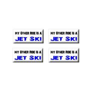  Ride Vehicle Car Is A Jet Ski   3D Domed Set of 4 Stickers: Automotive