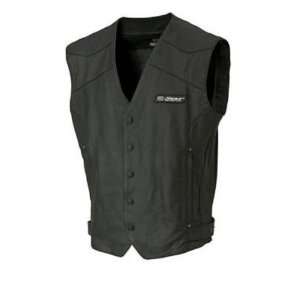  Yamaha OEM Mens Angeles Leather Vest. Embossed Detailing 