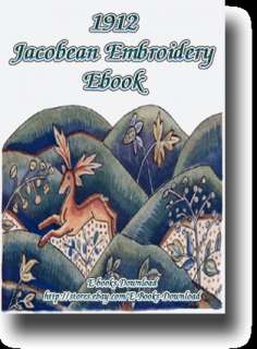 1912 Jacobean Embroidery Pattern Vintage book on Cd  