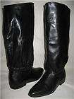 VTG BLACK LEATHER TALL RIDING FLAT BOOTS URUGUAY 6.5