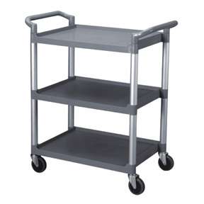 Plastic Utility Bus Cart 350 lbs Load   Large (3 tier)  