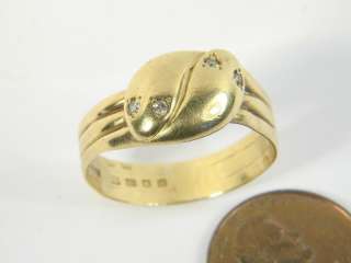QUALITY ANTIQUE ENGLISH 18K GOLD DIAMOND SNAKE RING  