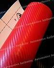 12x60 RED Carbon Fiber Vinyl Film Car Wrap Hood Roof Dash Lip 1x5 ft 