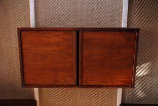 Mid Century Modern Walnut Wall Unit 5 shelfs, 1 cabinet, 4 uprights 