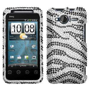 Zebra Crystal Bling Hard Case Cover HTC EVO Shift 4G  