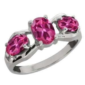   Ct Genuine Oval Pink Tourmaline Gemstone 18k White Gold Ring Jewelry