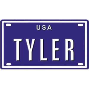 TYLER USA MINI METAL EMBOSSED LICENSE PLATE NAME FOR BIKES, TRICYCLES 