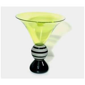 Correia Designer Art Glass, Vase Chartreuse Footed 