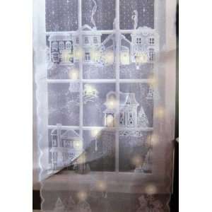  Lighted Lace Christmas Curtain Panel