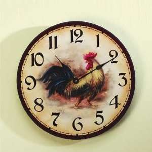  Wood Rooster Wall Clock